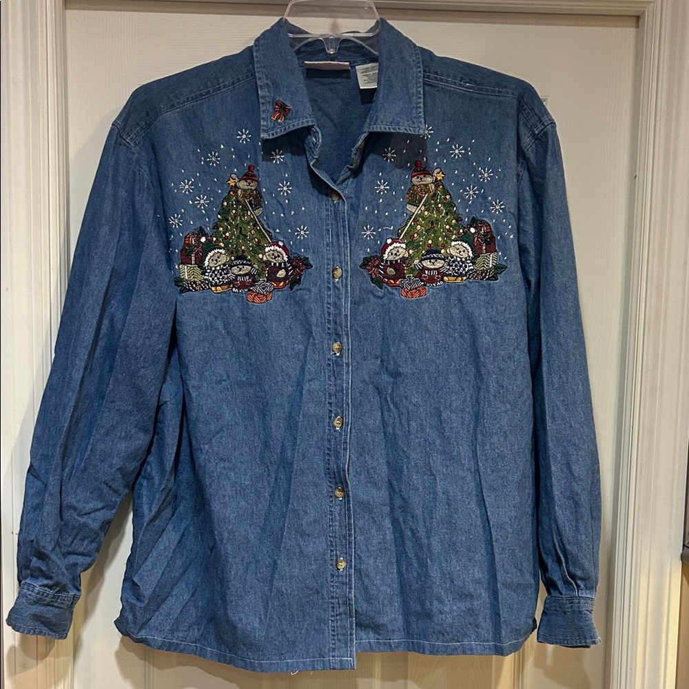Vintage Faded Glory Blue Denim Shirt